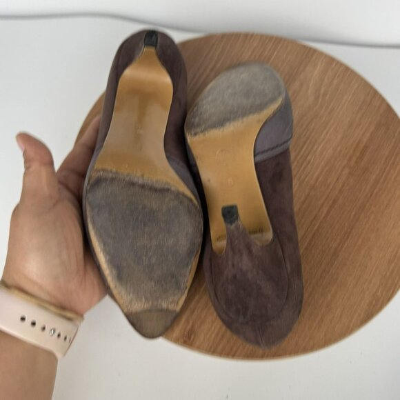 Peter Kaiser Two Tones Brown Taupe Bow Low‎ Heels suede Leather Womens 7US / 5UK - Picture 8 of 8